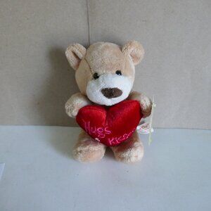 cute Valentines teddy bear "Hugs and Kisses" stuffed animal